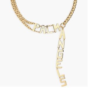 Palm Angels Gold Letter Pendant Necklace
